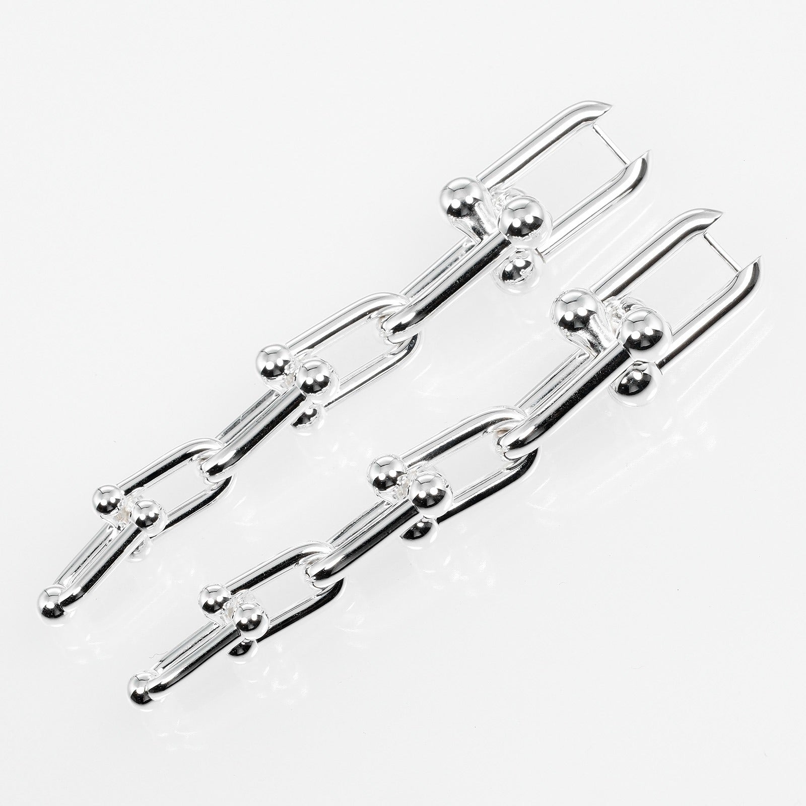 Tiffany & Co Silver 925 Hardware Graduated Link Earrings