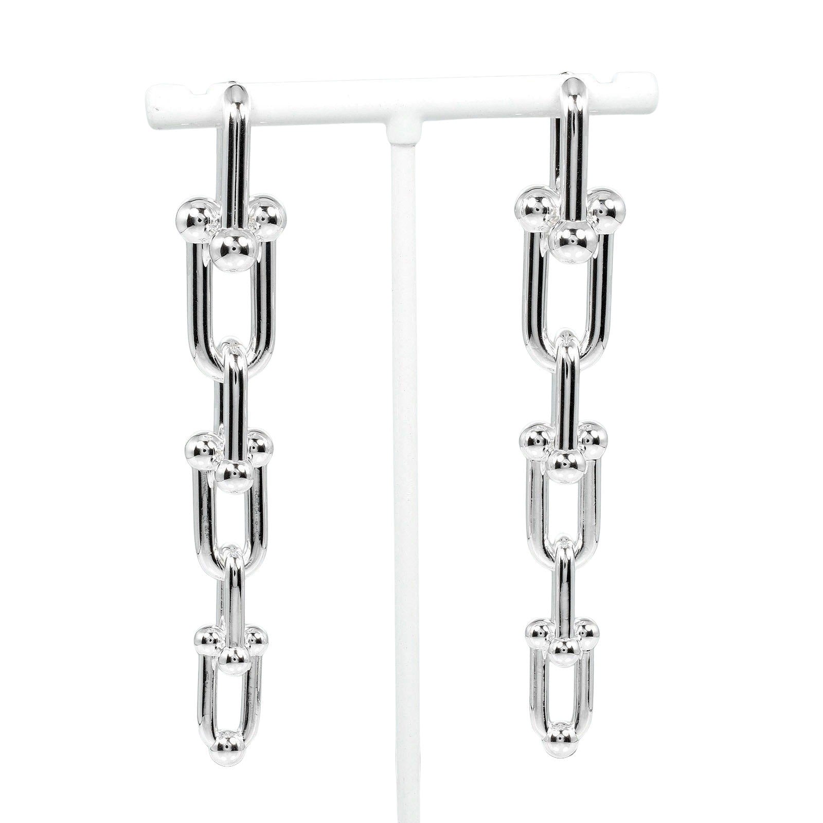 Tiffany & Co Silver 925 Hardware Graduated Link Earrings