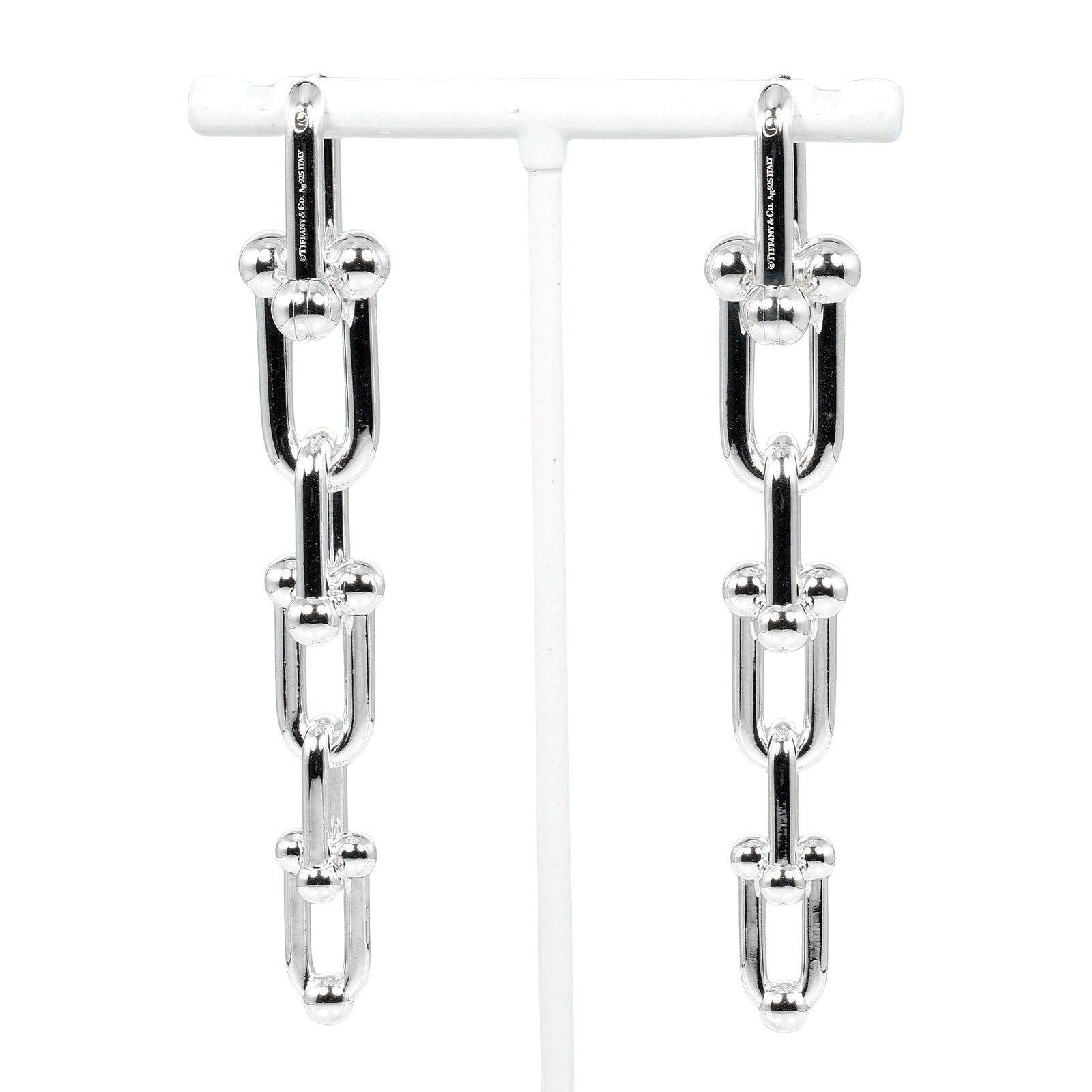 Tiffany & Co Silver 925 Hardware Graduated Link Earrings