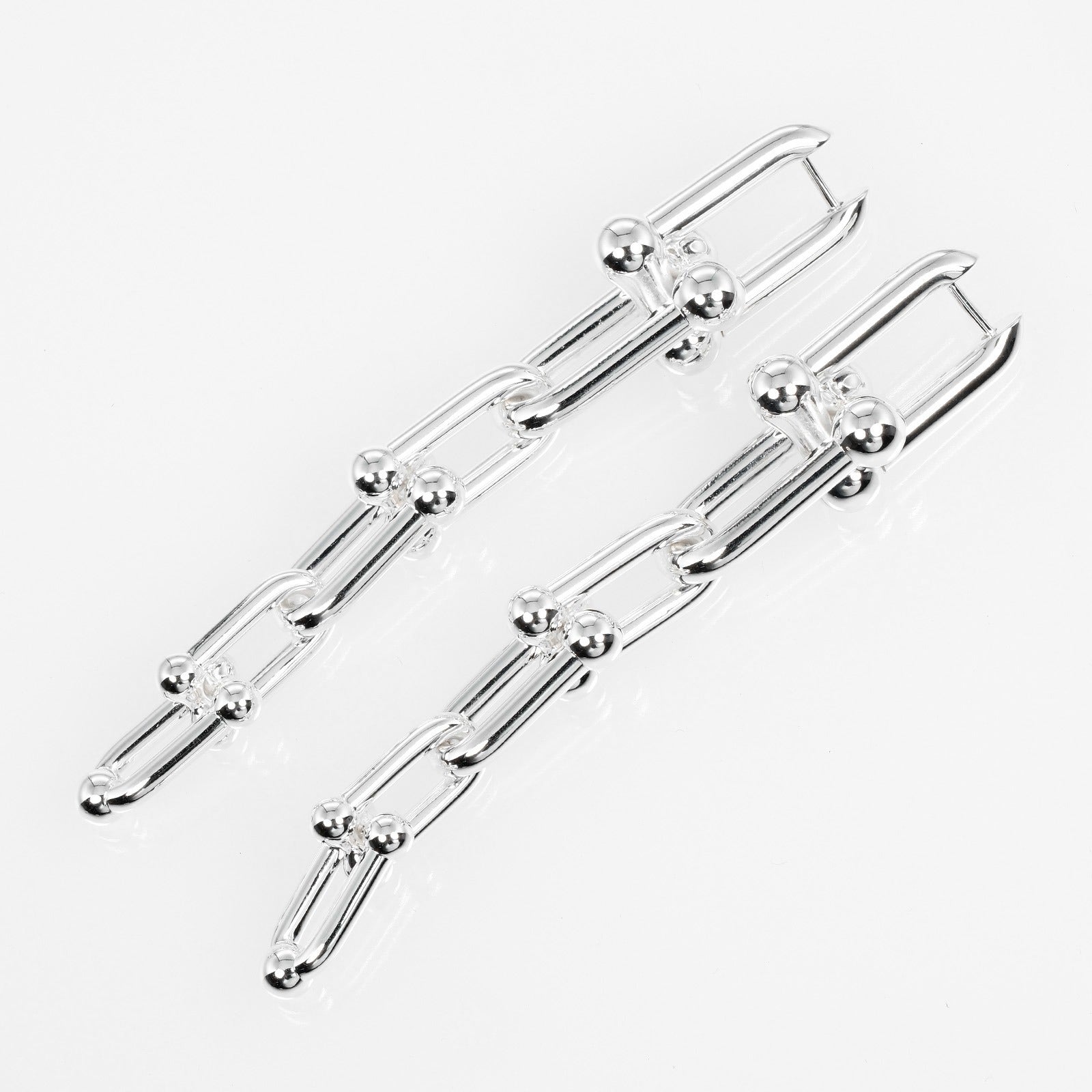 Tiffany & Co Silver 925 Hardware Graduated Link Earrings