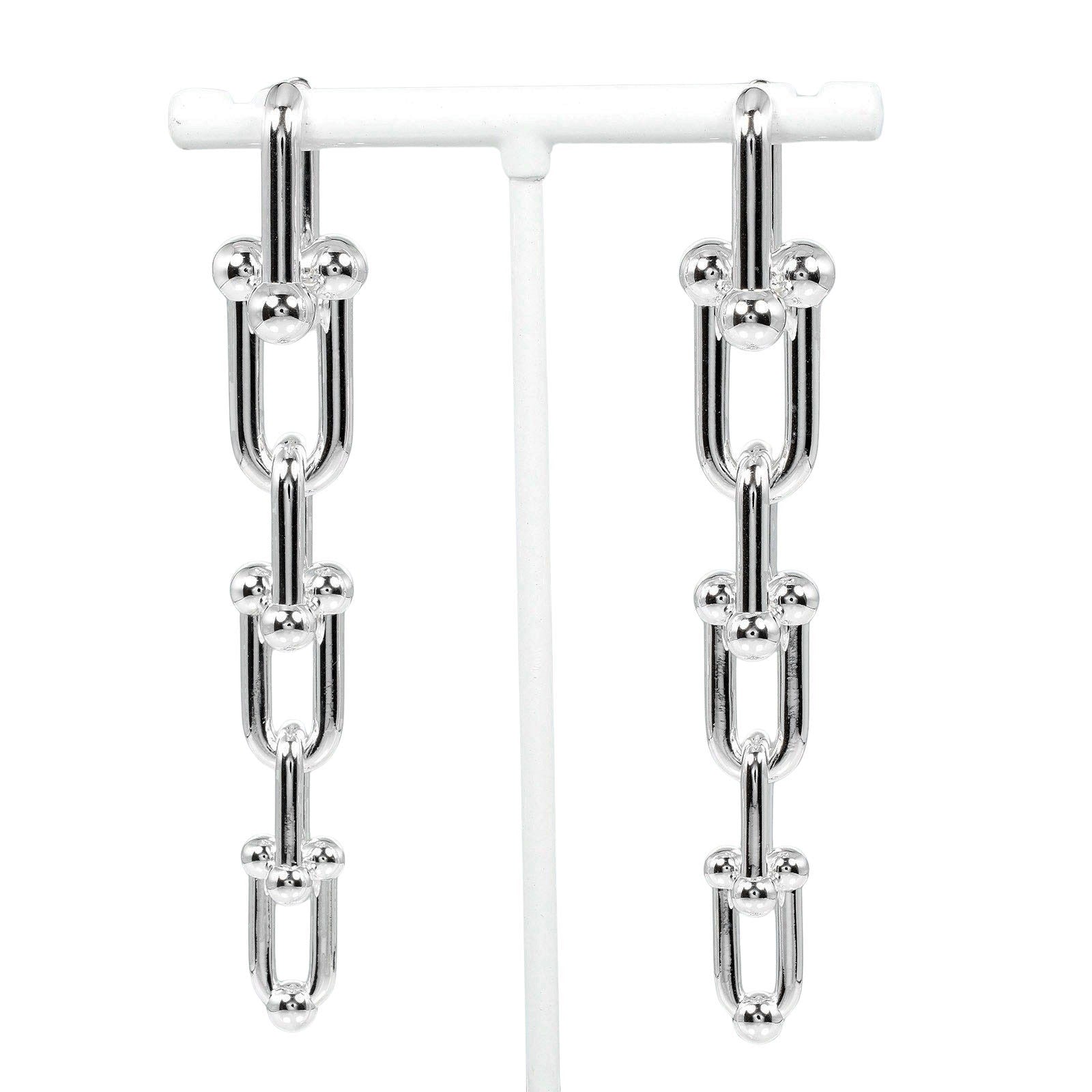 Tiffany & Co Silver 925 Hardware Graduated Link Earrings