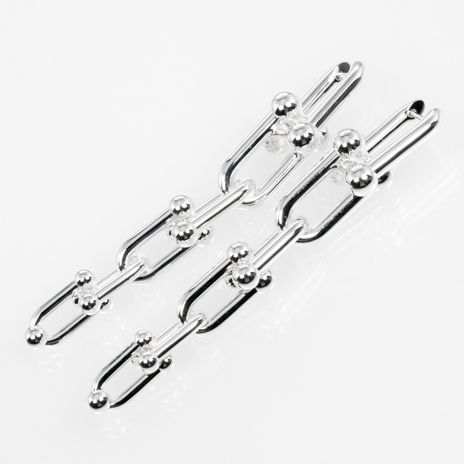 Tiffany & Co Silver 925 Hardware Graduated Link Earrings