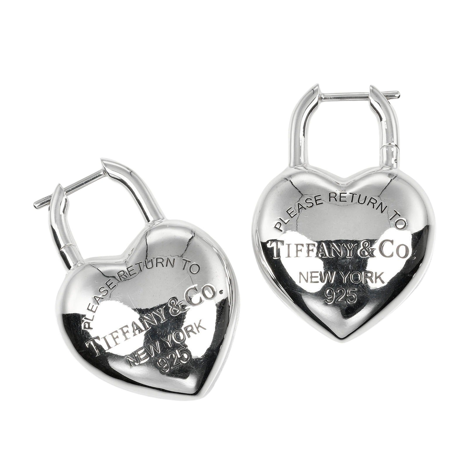 Tiffany & Co Silver 925 Full Heart Earrings