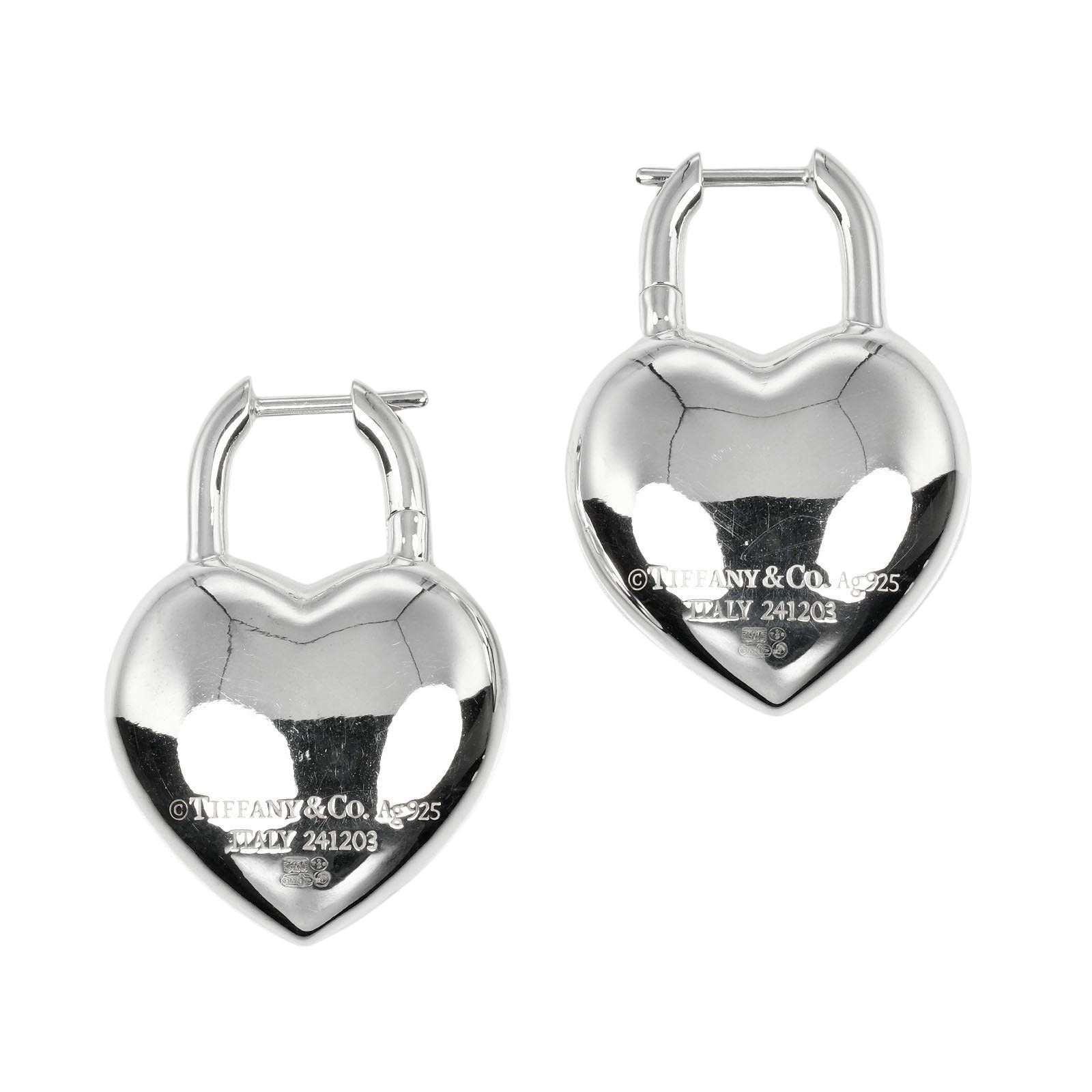 Tiffany & Co Silver 925 Full Heart Earrings