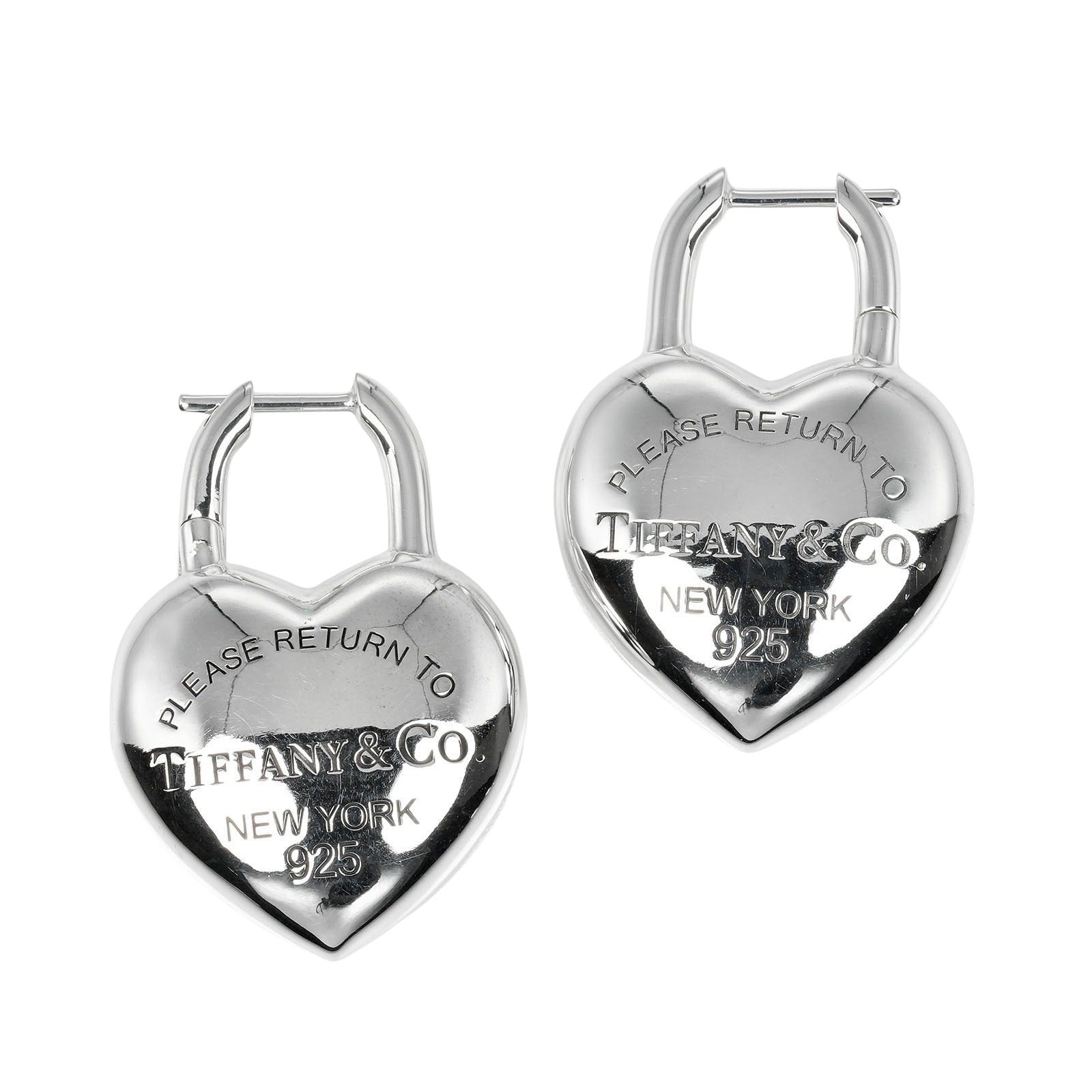 Tiffany & Co Silver 925 Full Heart Earrings