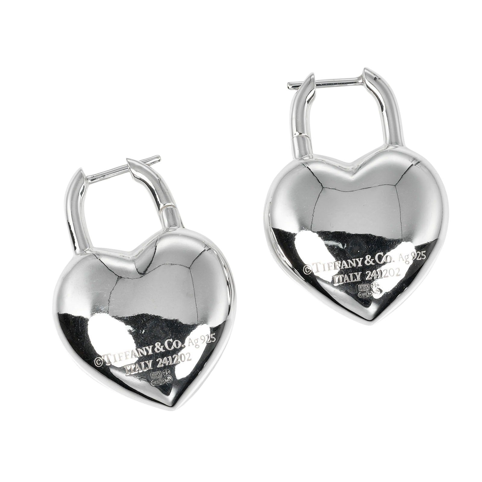 Tiffany & Co Silver 925 Full Heart Earrings