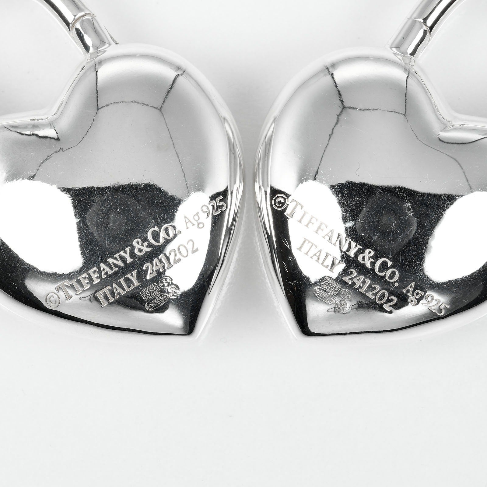 Tiffany & Co Silver 925 Full Heart Earrings