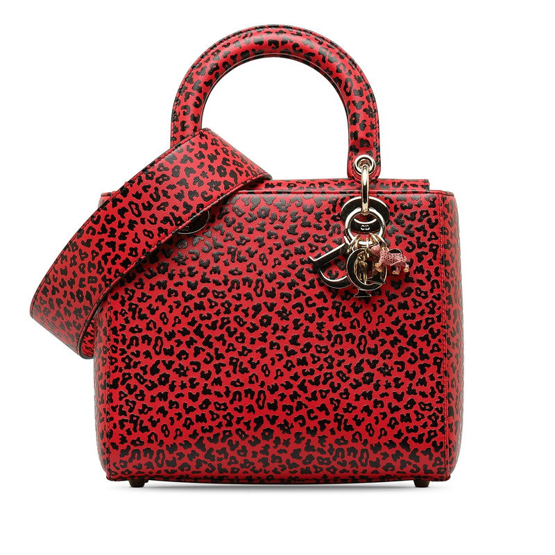 Dior Leopard Print Lady Dior Handbag  Leather Handbag in Excellent condition