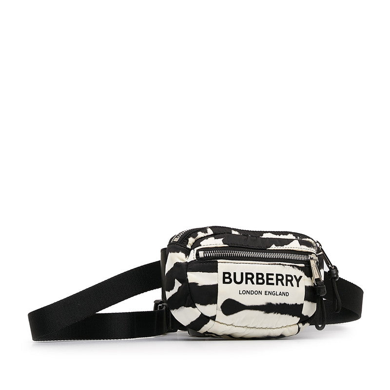 Burberry Logo Zebra Print Belt Bag  Canvas Belt Bag in Good condition