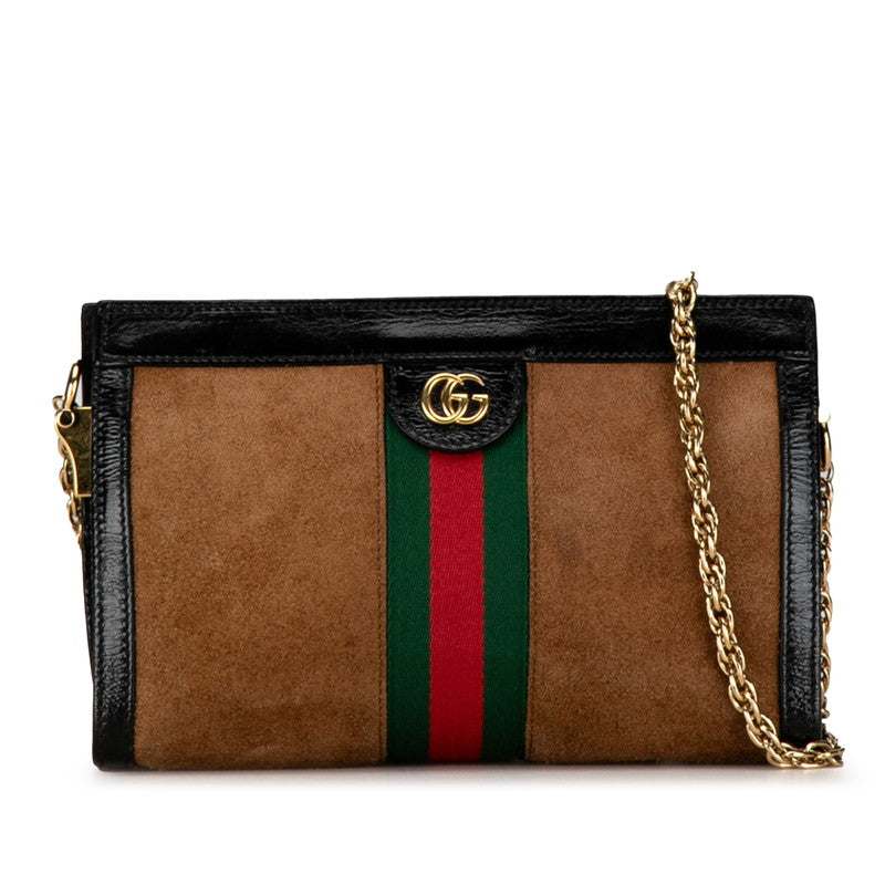 Gucci Suede Ophidia Chain Shoulder Bag Suede Shoulder Bag 503877 in Good condition