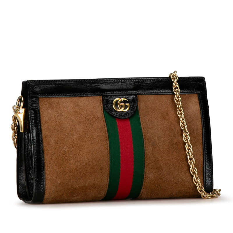 Gucci Suede Ophidia Chain Shoulder Bag Suede Shoulder Bag 503877 in Good condition