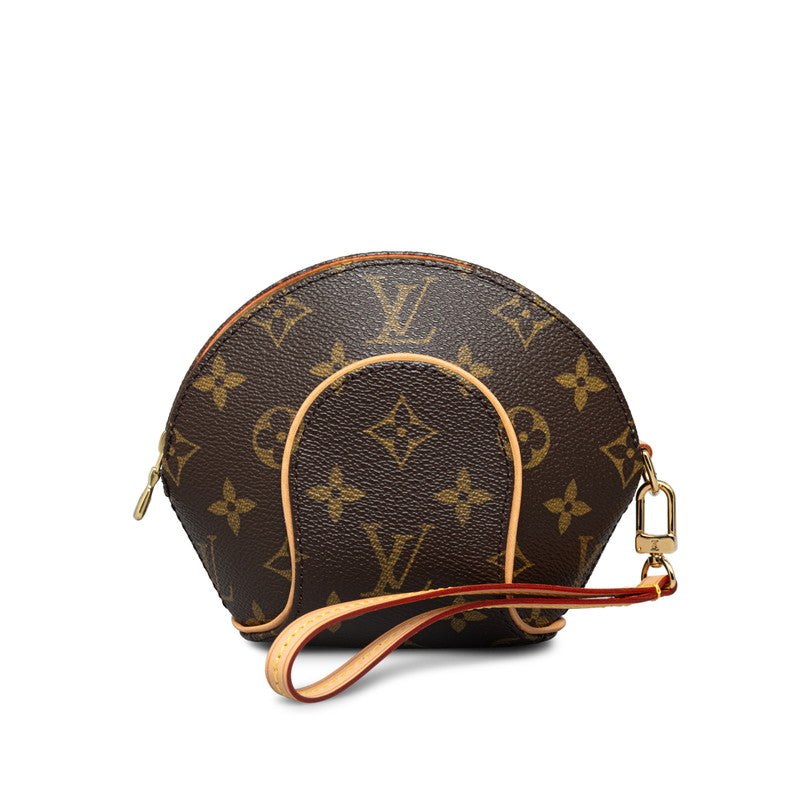 Louis Vuitton Monogram Mini Ellipse Wristlet Clutch Handbag Canvas M51129 in Excellent condition