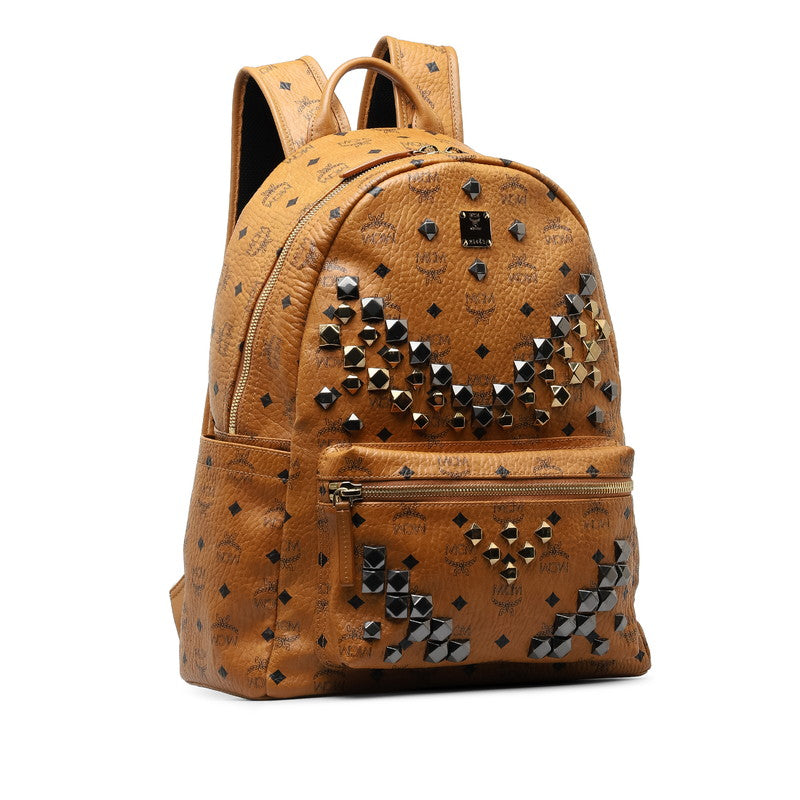 MCM Visetos Studded Stark Backpack Canvas Backpack in Good condition