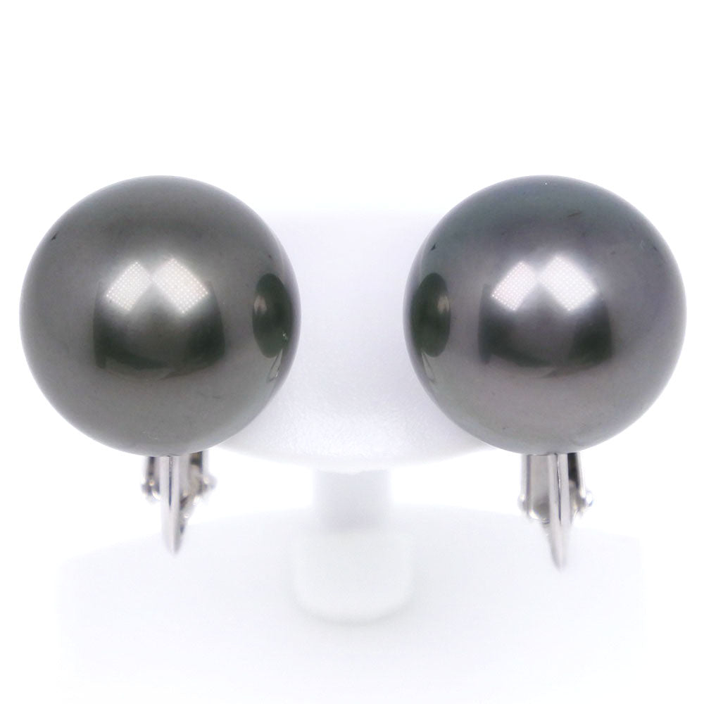 K14 White Gold Black Pearl Earrings