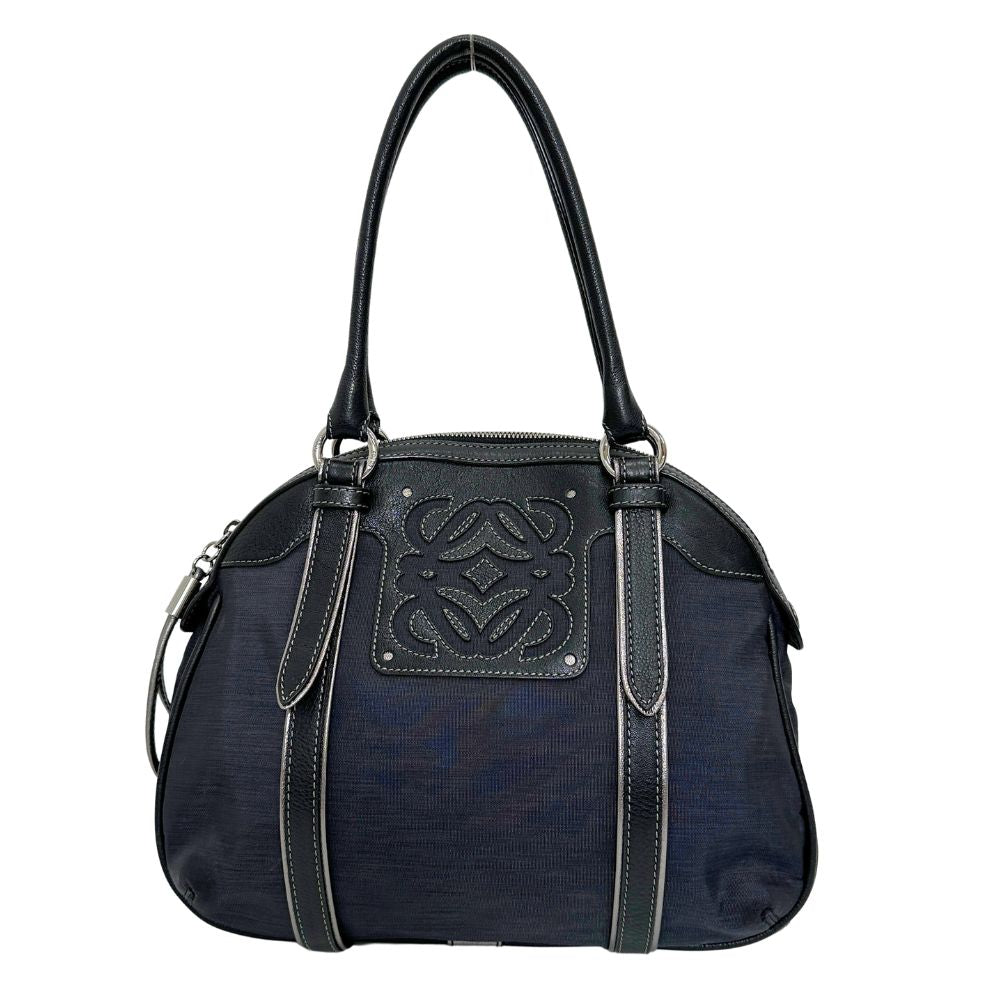 Loewe Anagram Nylon Canvas Leather Handbag