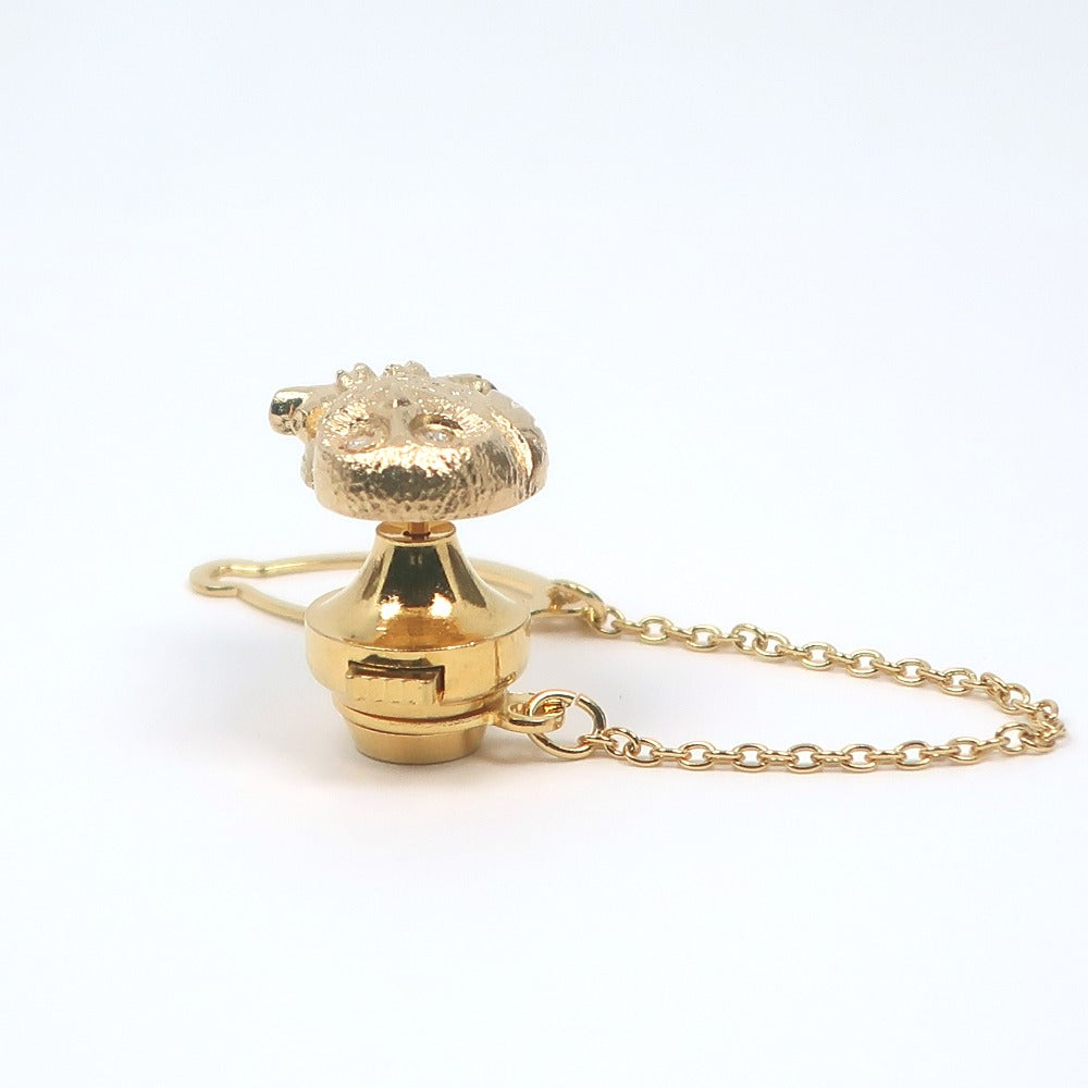 K18 Gold Diamond Owl Tie Pin Brooch