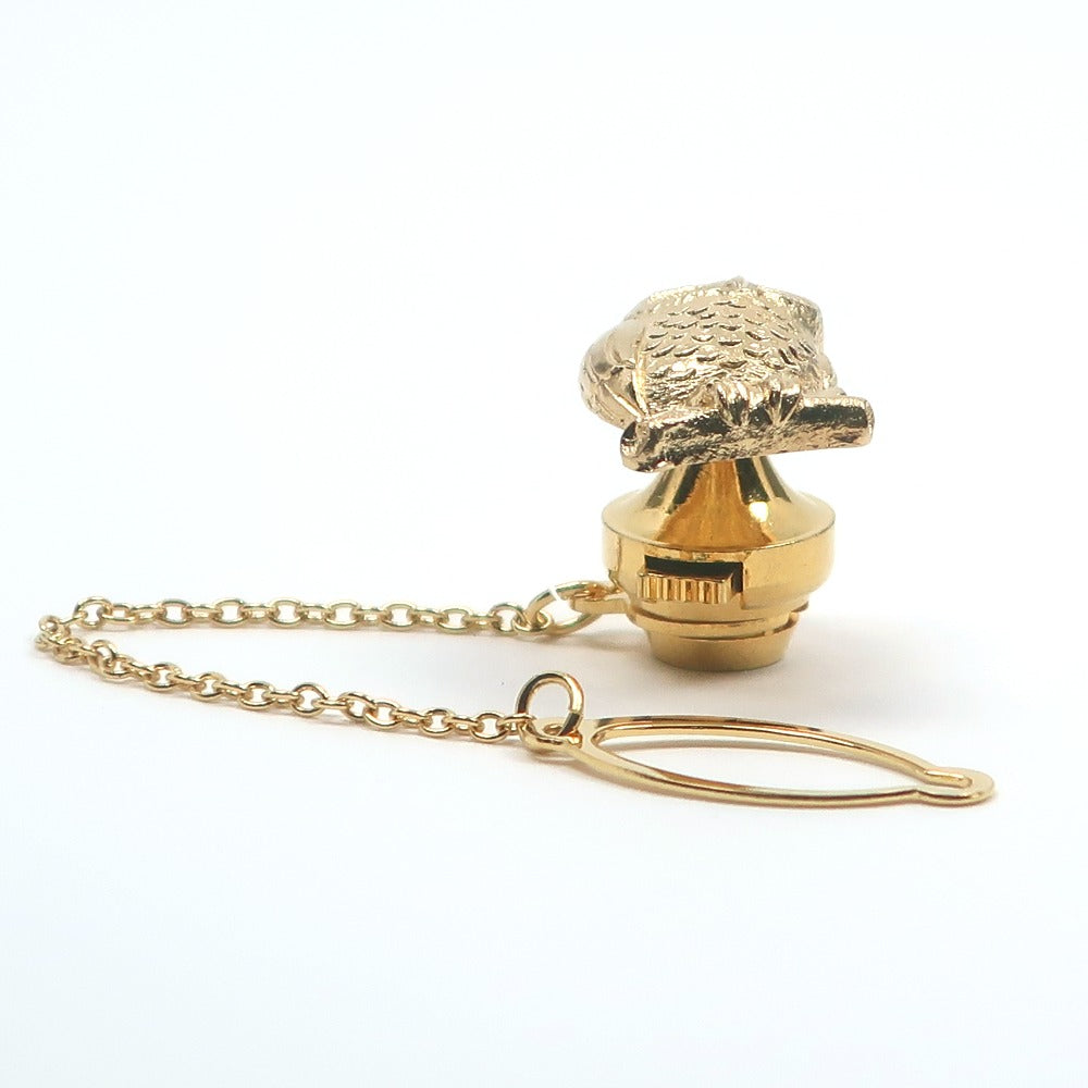 K18 Gold Diamond Owl Tie Pin Brooch