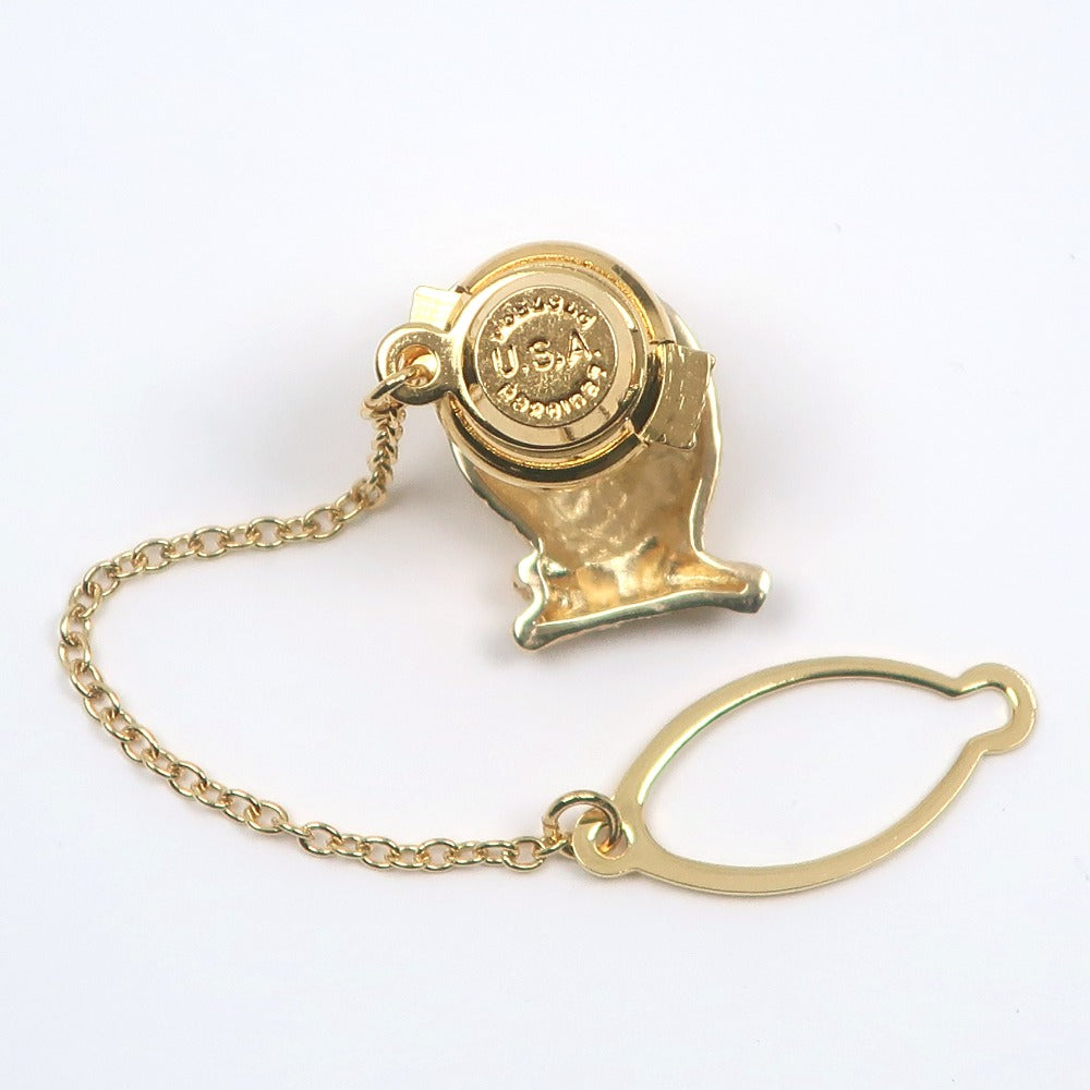 K18 Gold Diamond Owl Tie Pin Brooch