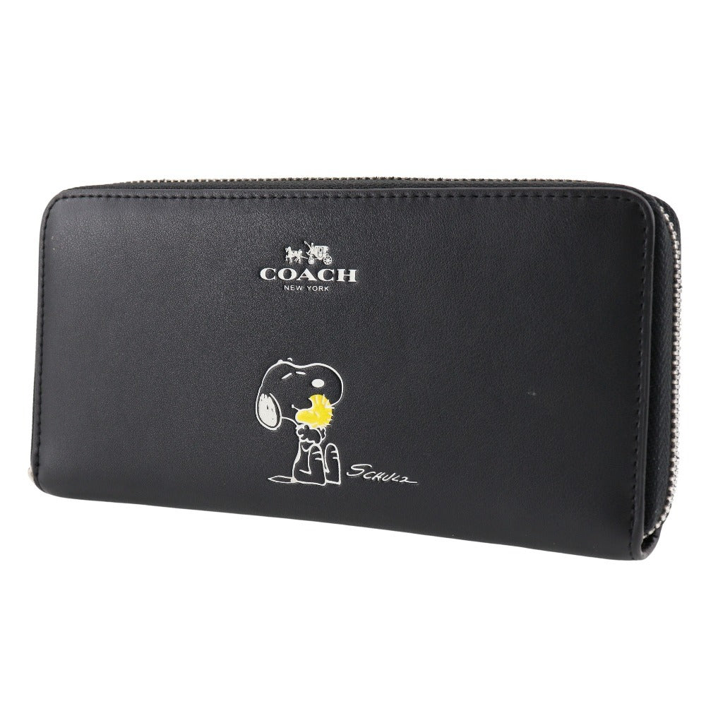 Coach Leather Zip Around Wallet Snoopy