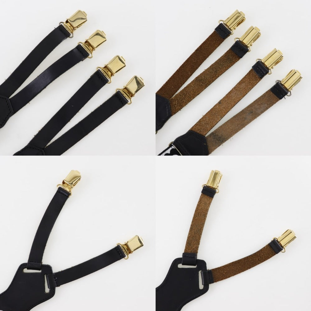 Chanel Logo Suspenders Rubber Leather