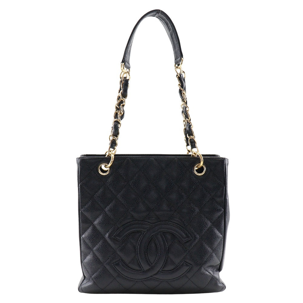 Chanel Caviar Skin Chain Tote Shoulder Bag