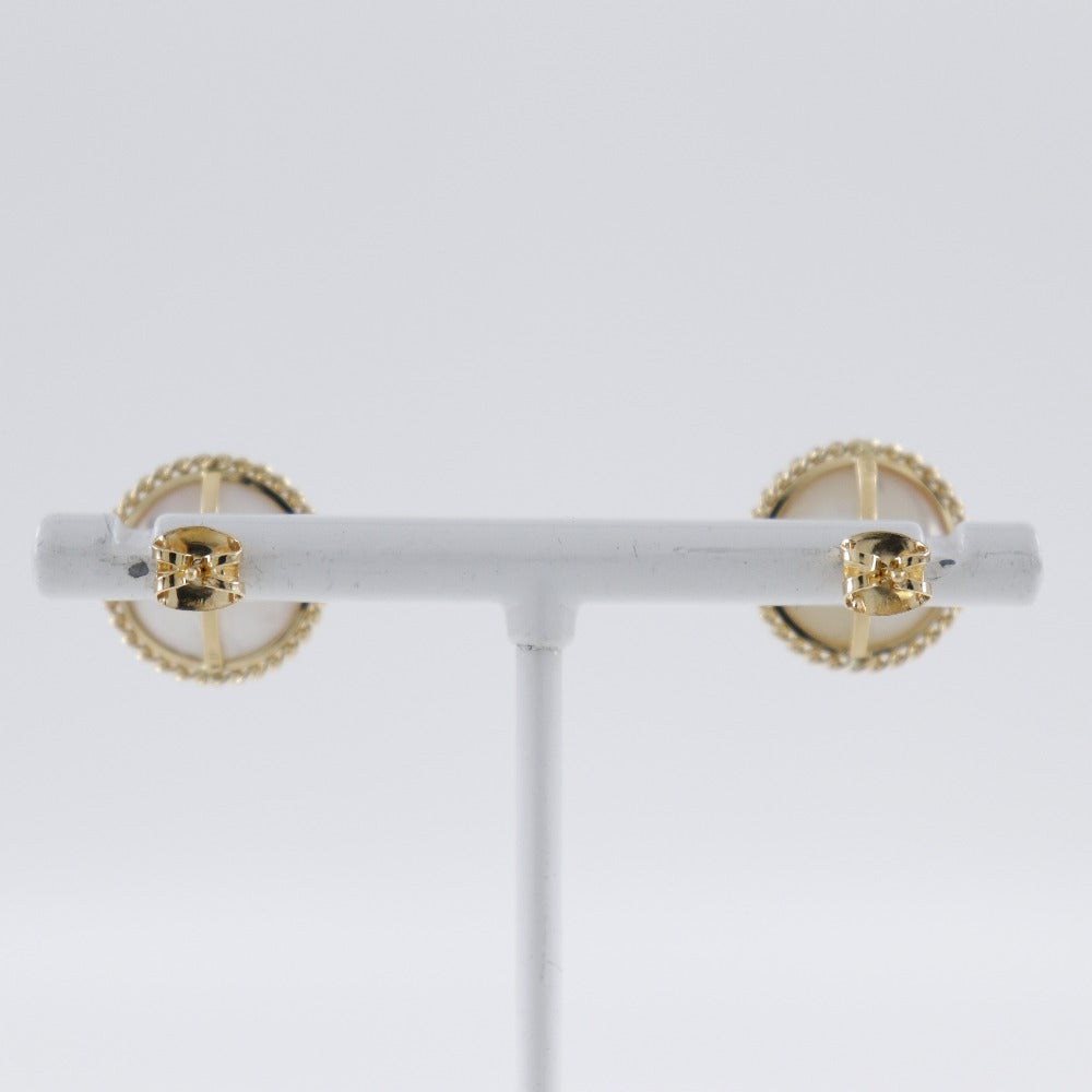 Mabe Pearl Earrings K18 Yellow Gold