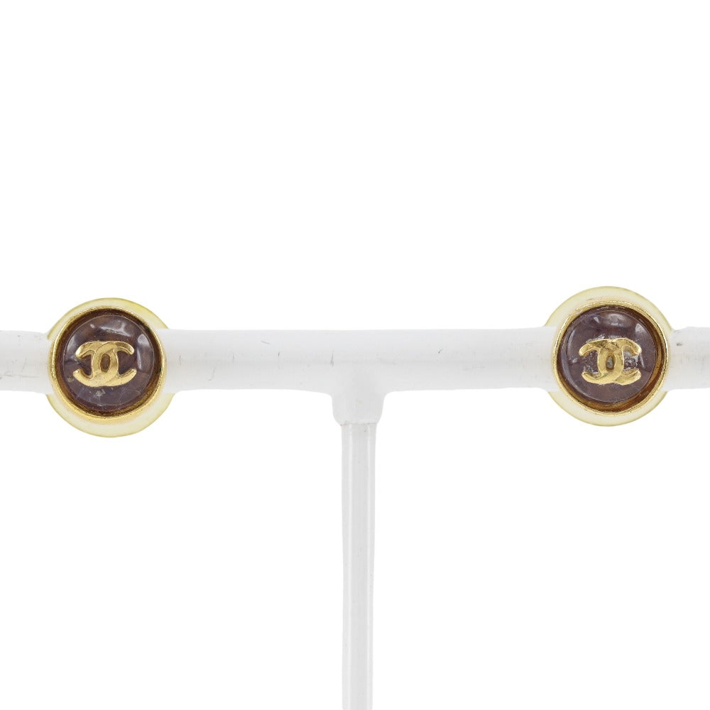 Chanel Coco Mark Gold Plated Earrings