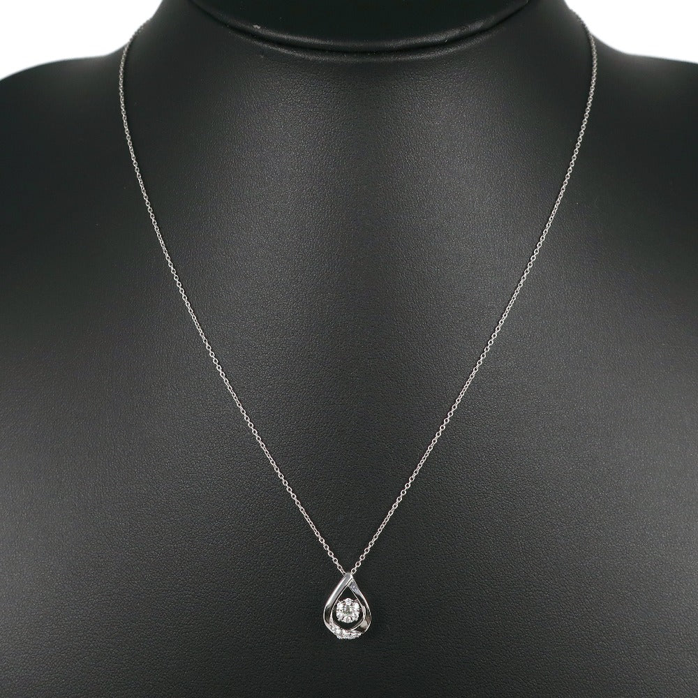 [LuxUness]  Women's Silver 925 Necklace with Rhinestone [Pre-owned], A- Rank Metal Necklace in Good condition