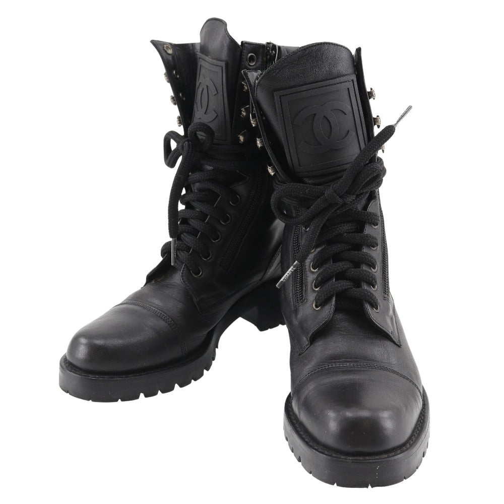 Chanel Leather Boots Black