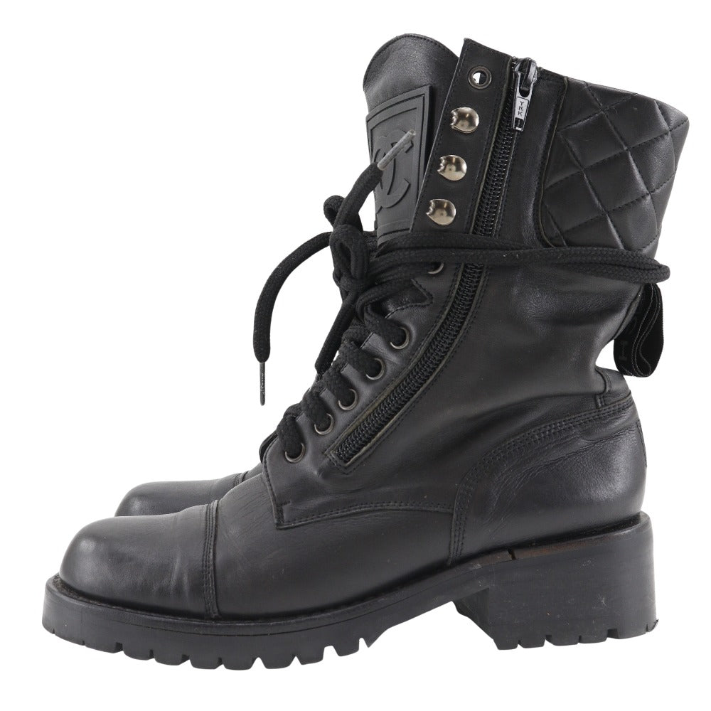 Chanel Leather Boots Black