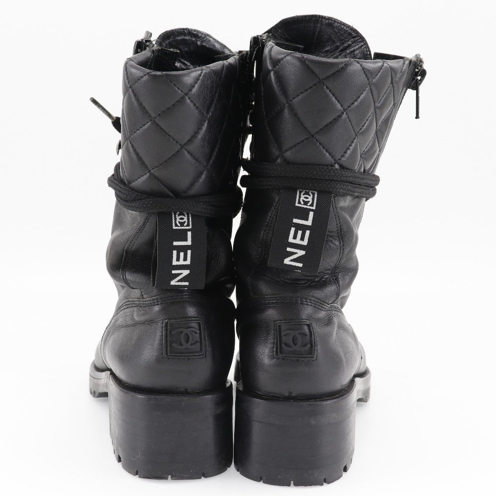 Chanel Leather Boots Black