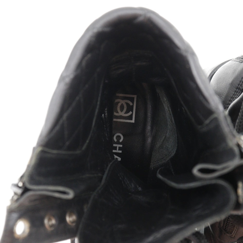 Chanel Leather Boots Black