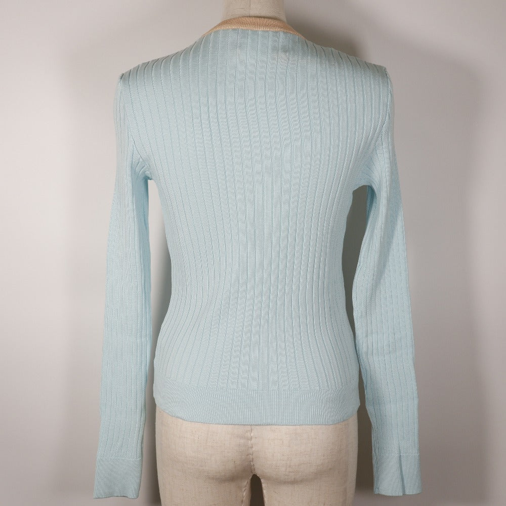 Chanel Cotton Ensemble Cardigan Piping