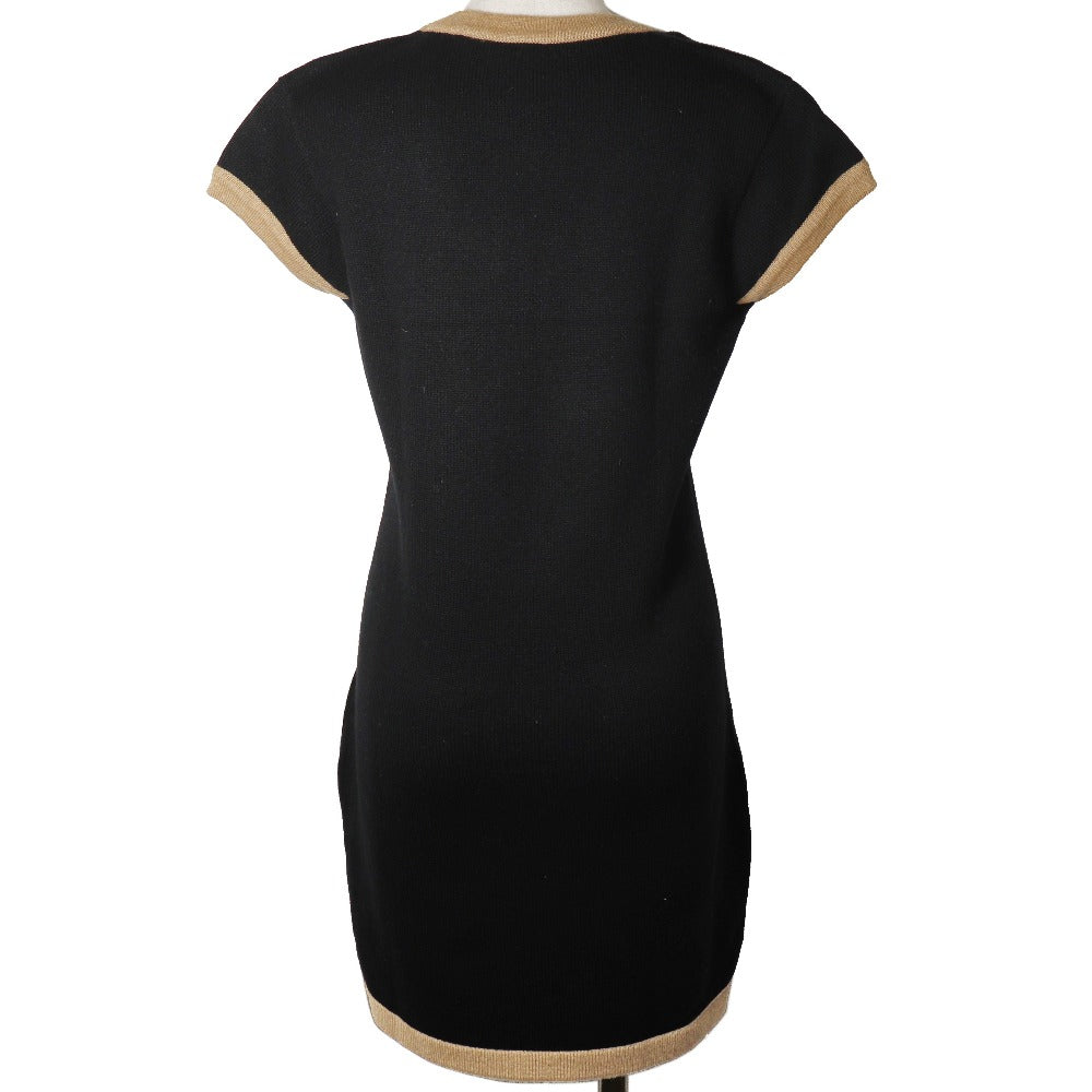 Chanel Cashmere Knit Dress Black/Brown