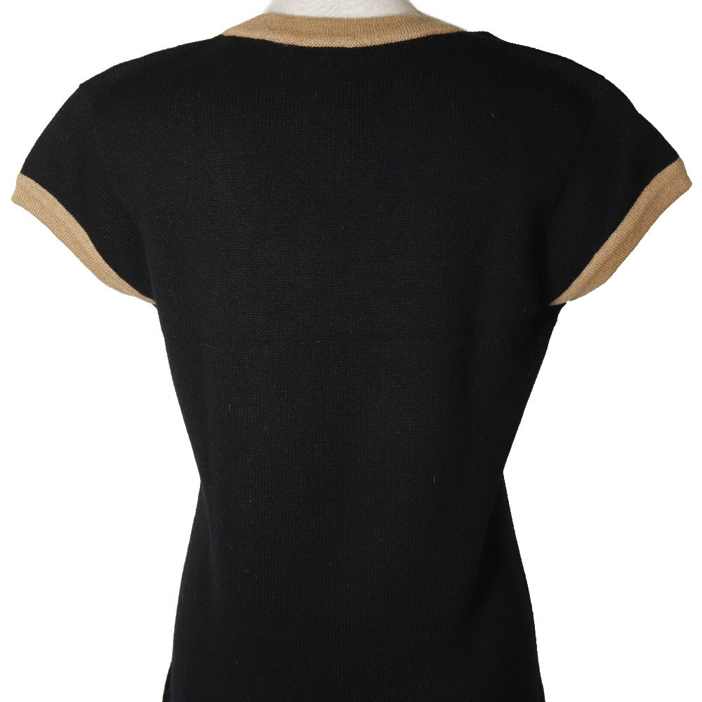 Chanel Cashmere Knit Dress Black/Brown