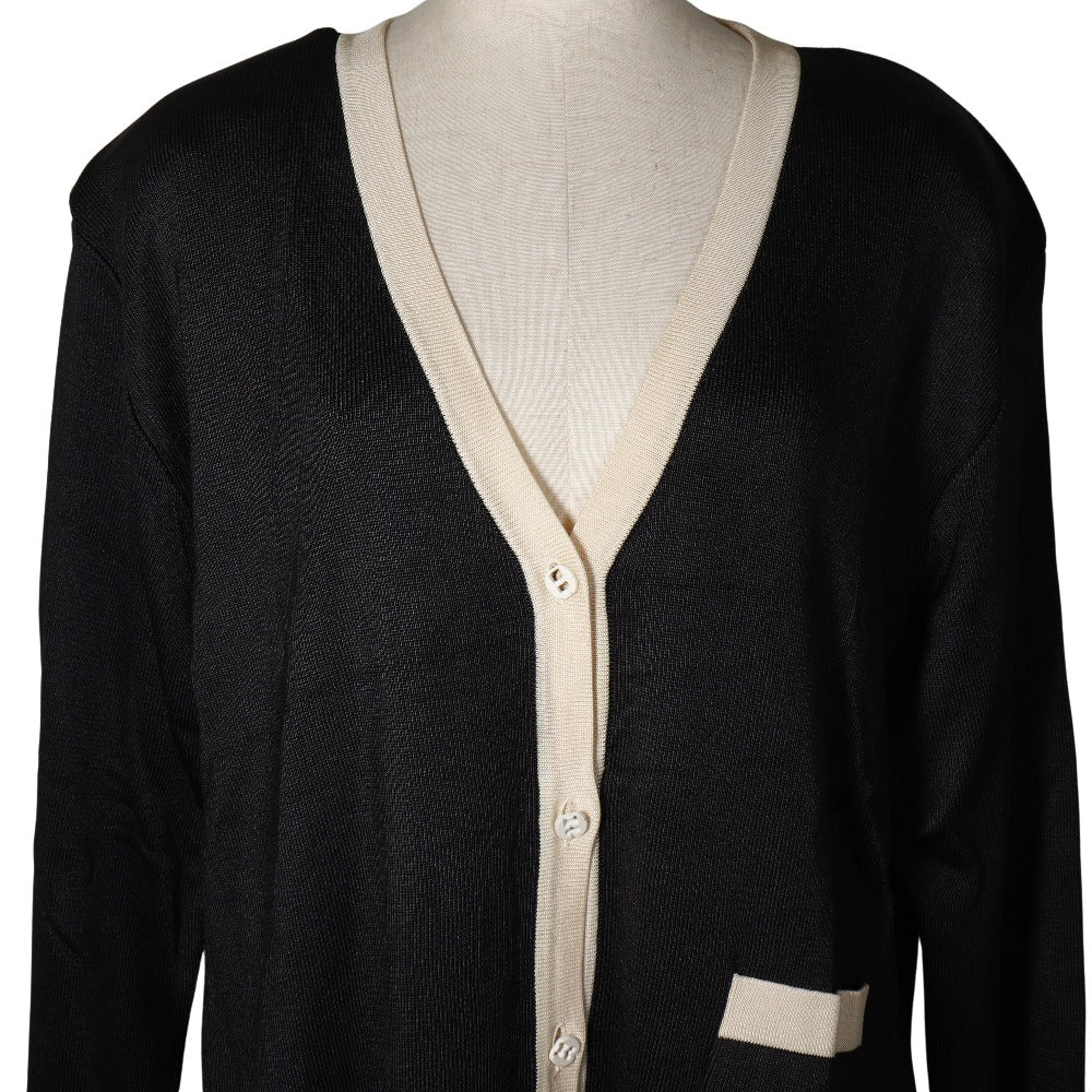 Salvatore Ferragamo Silk V-Neck Cardigan