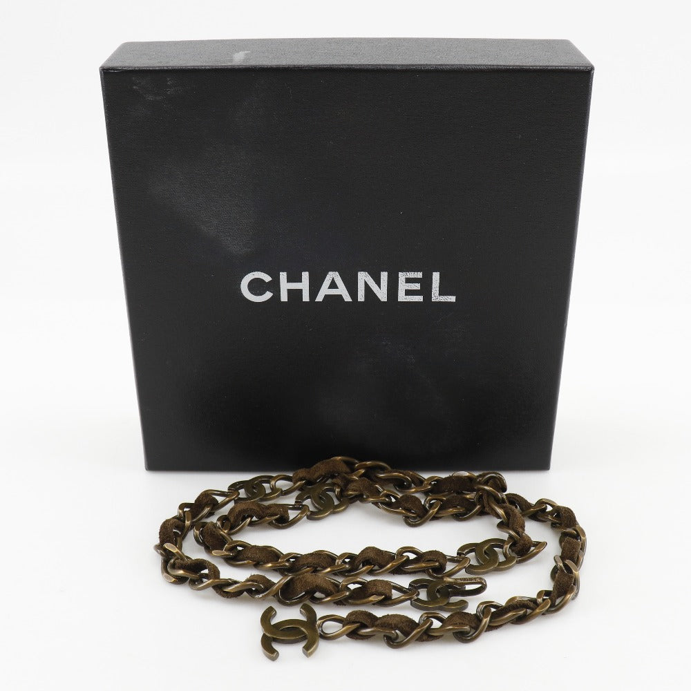 Chanel Chain Belt Gold Plated Suede