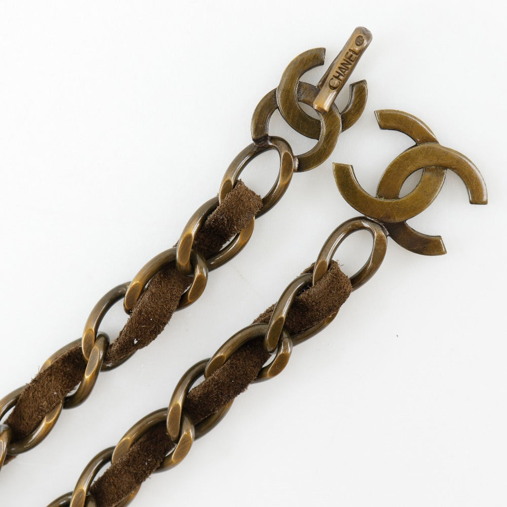 Chanel Chain Belt Gold Plated Suede