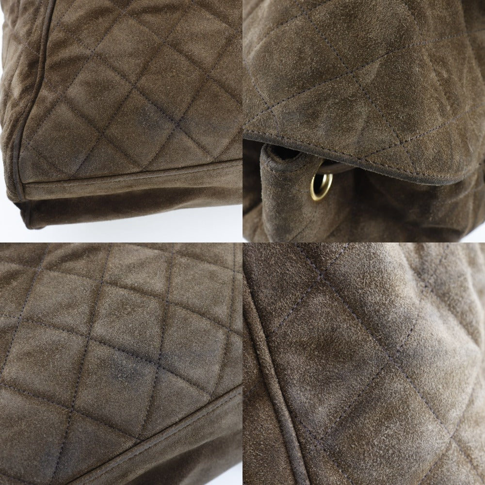 Chanel CC Quilted Suede Backpack Suede Shoulder Bag in Very Good Condition