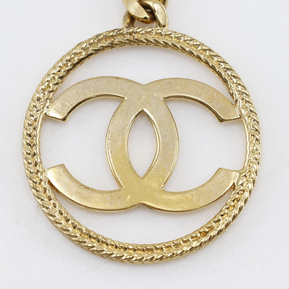 Chanel Gold Plated Coco Mark Keychain Vintage