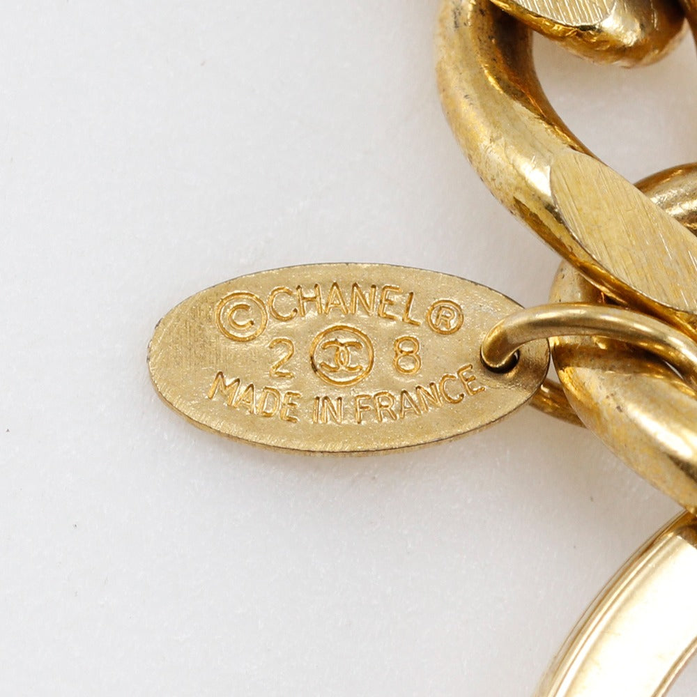 Chanel Gold Plated Coco Mark Keychain Vintage