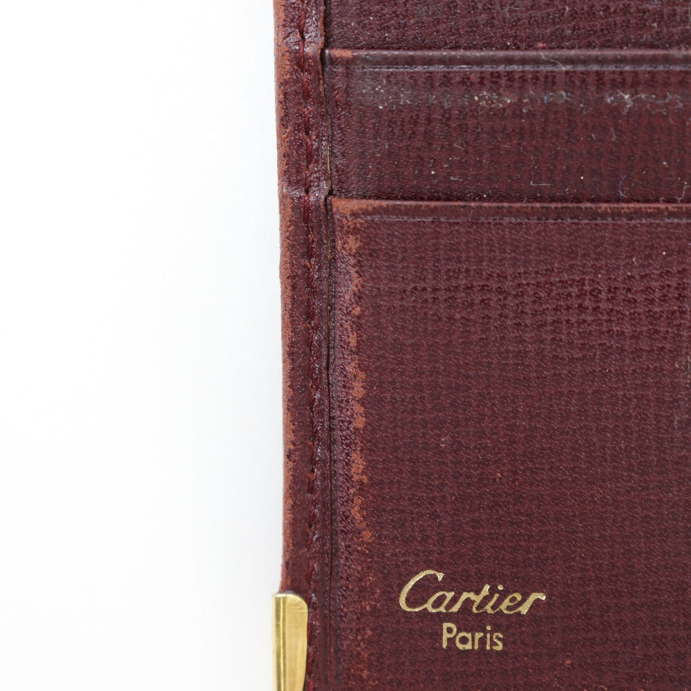 Cartier Must De Cartier Leather Bifold Wallet Leather Short Wallet in Good Condition