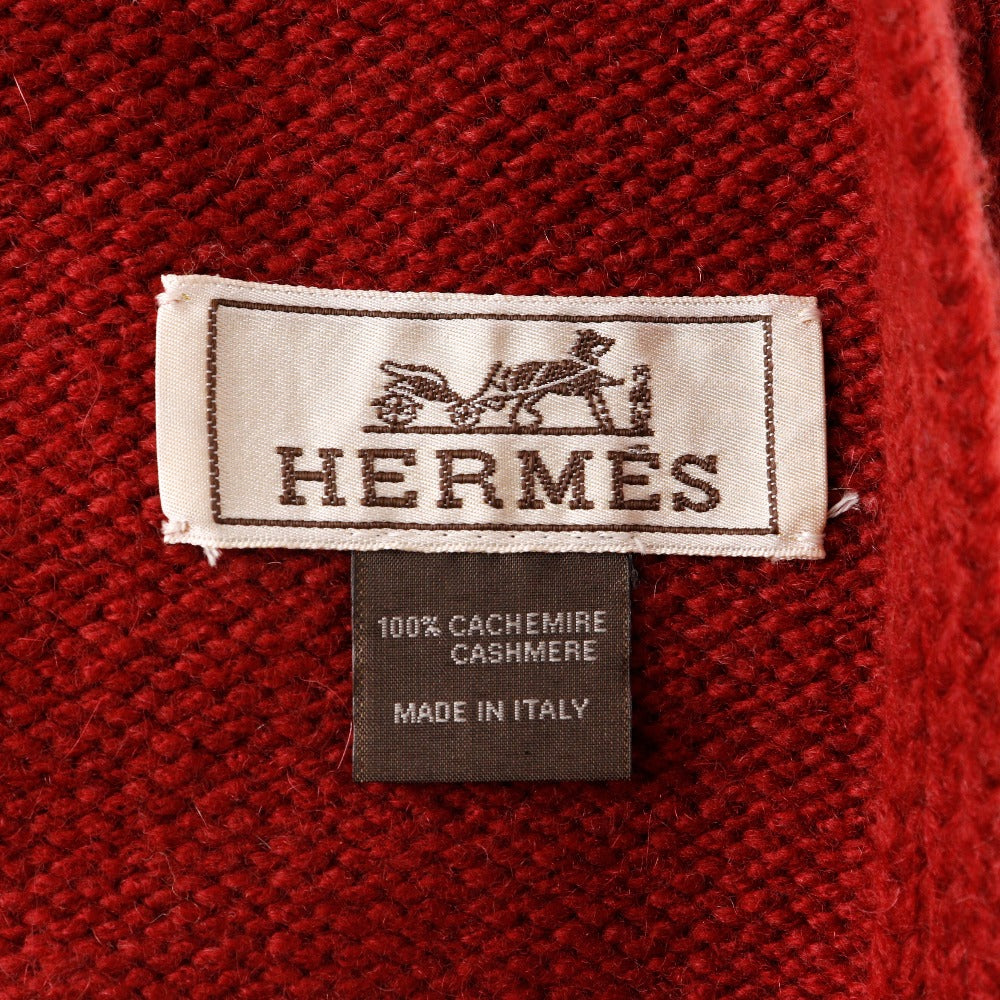 Hermes Cashmere Scarf Unisex Red