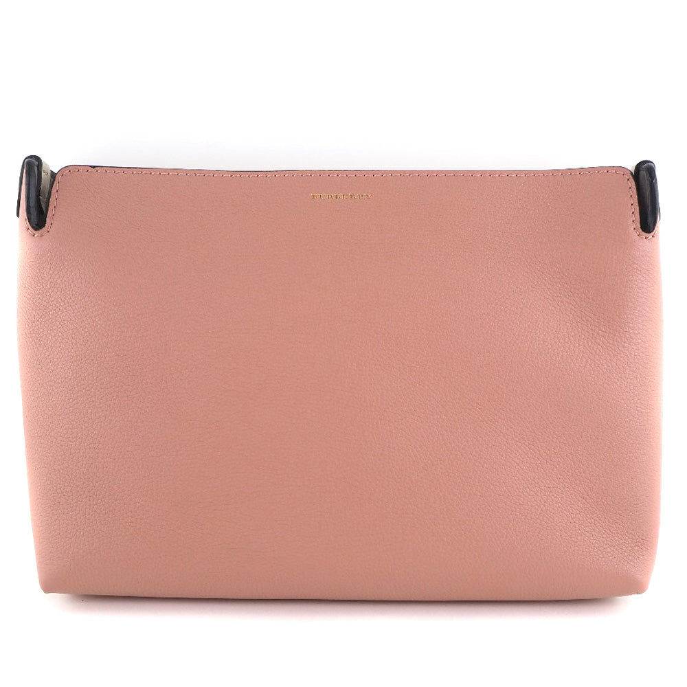 Burberry Leather Medium Clutch Bag Pink