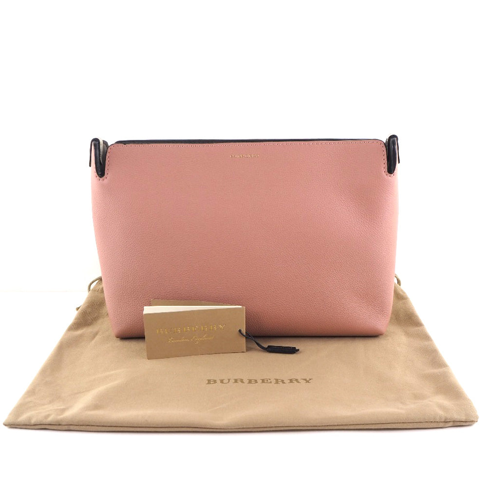 Burberry Leather Medium Clutch Bag Pink