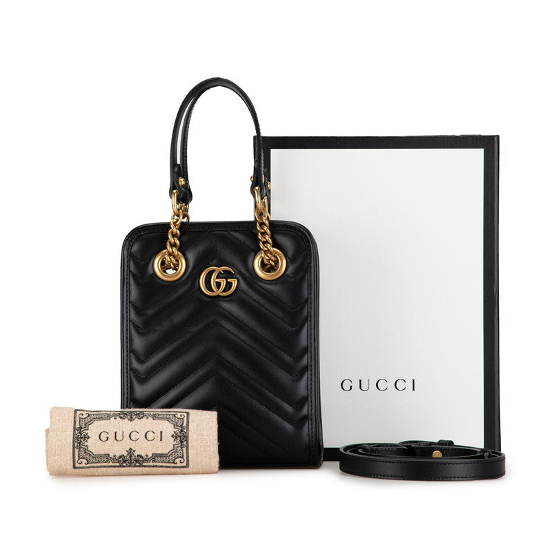 Gucci GG Marmont Mini Tote  Leather Shoulder Bag 696123 in Excellent condition