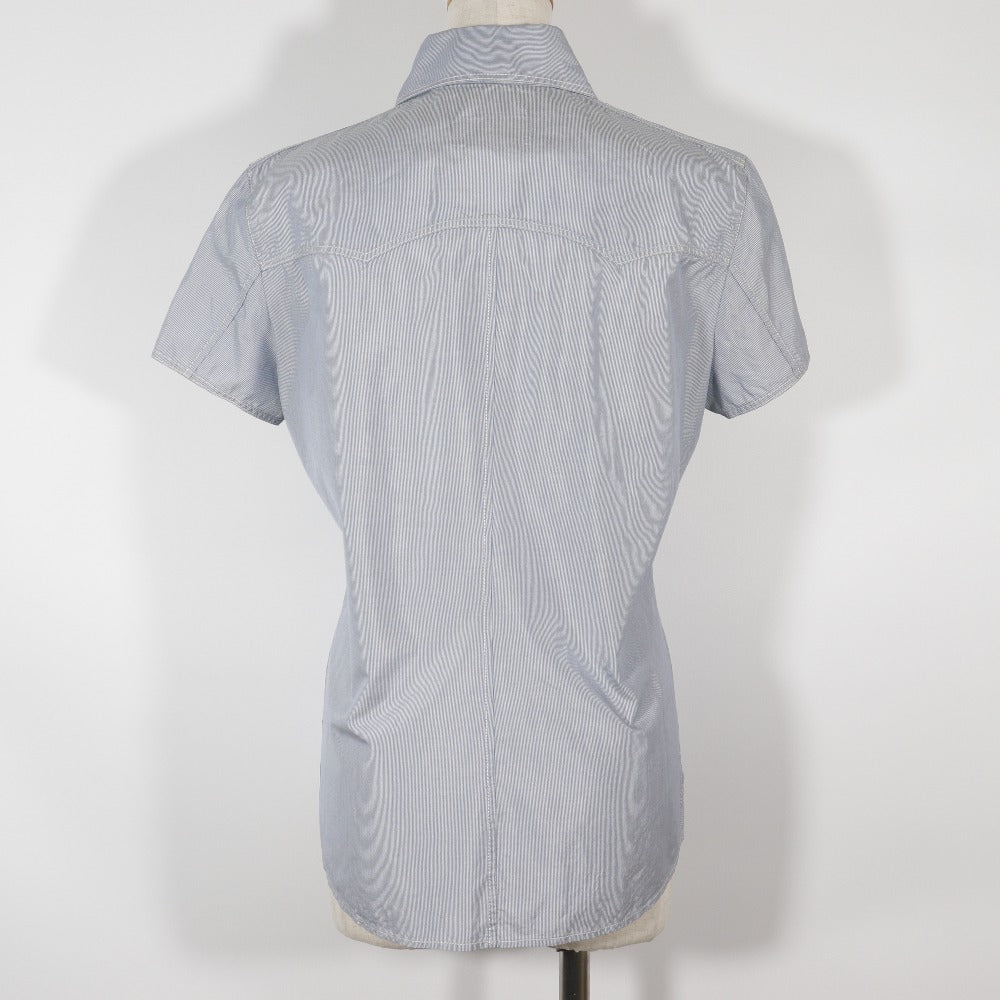 Chanel Silk Short Sleeve Shirt Blue