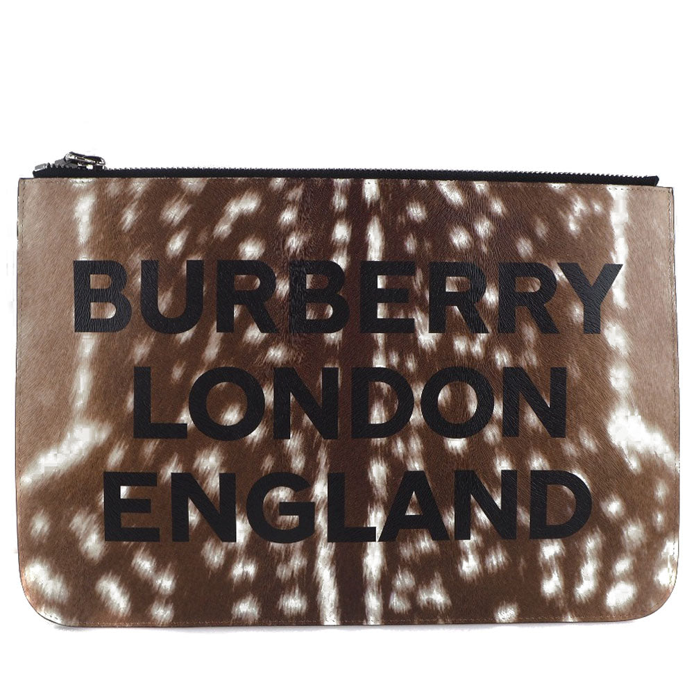 Burberry Leather Printed Clutch Bag  Leather Clutch Bag 8015103 in Great Condition