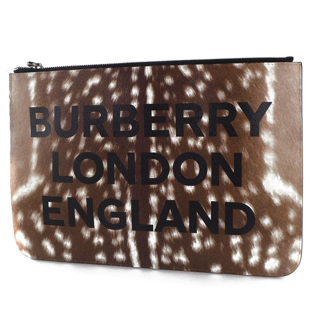 Burberry Leather Printed Clutch Bag  Leather Clutch Bag 8015103 in Great Condition