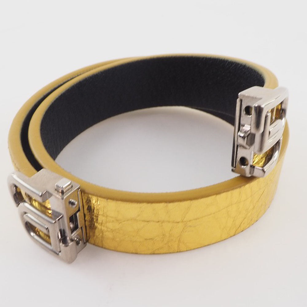 Balenciaga Leather Gold Bracelet